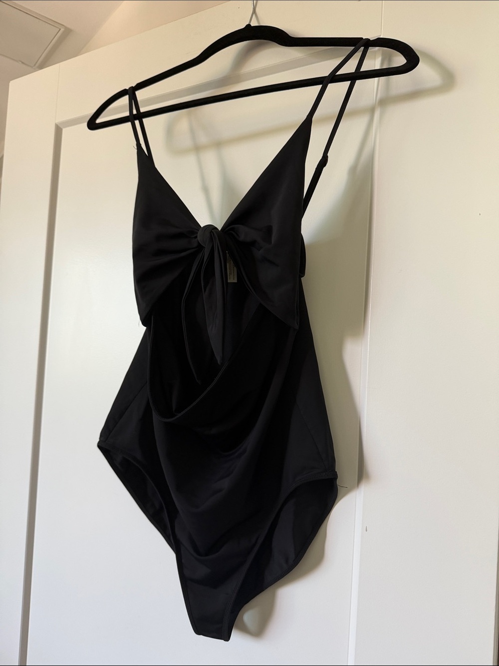 Wilfred Black Bow Front One Piece Swimsuit Size L